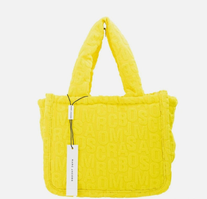 Marc Jacobs The Monogram Terry Tote Small Golden Kiwi Shoulder Bag Purse - ventzia