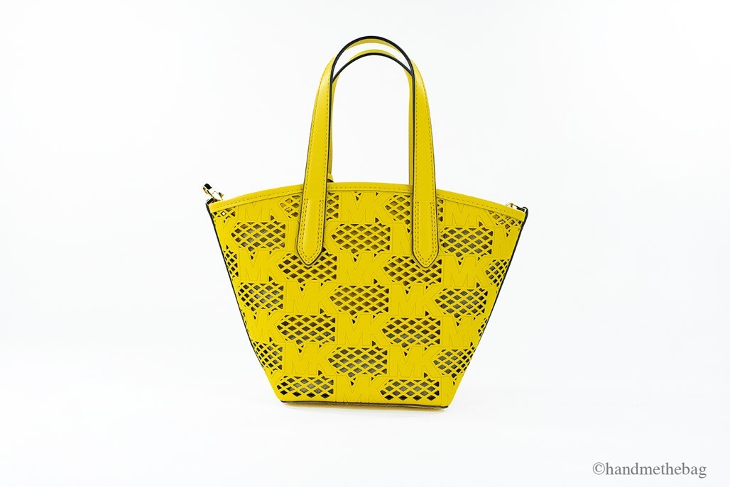 Michael Kors Kimber Small Daffodil Leather 2-In-1 Zip Tote Messenger Bag Purse - ventzia