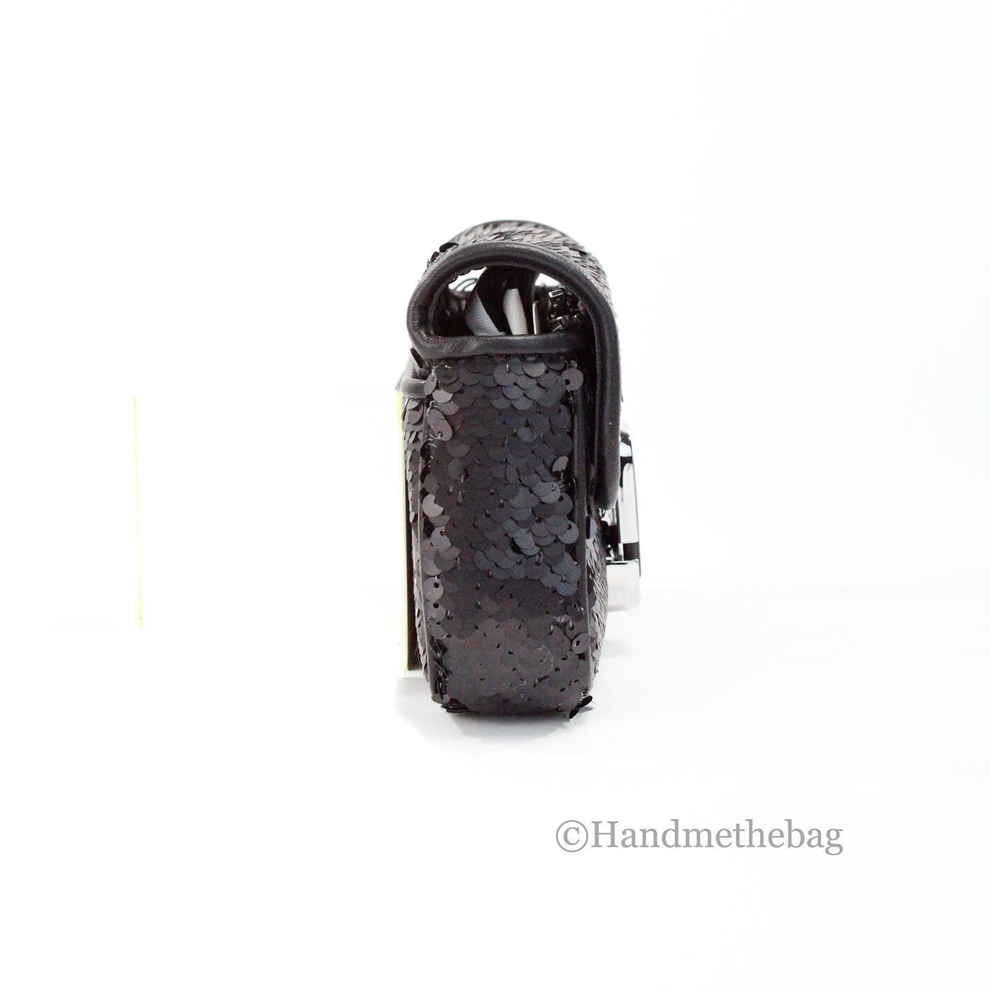 Marc Jacobs The Mini J Marc Shoulder Bag Black Sequined Crossbody Bag - ventzia