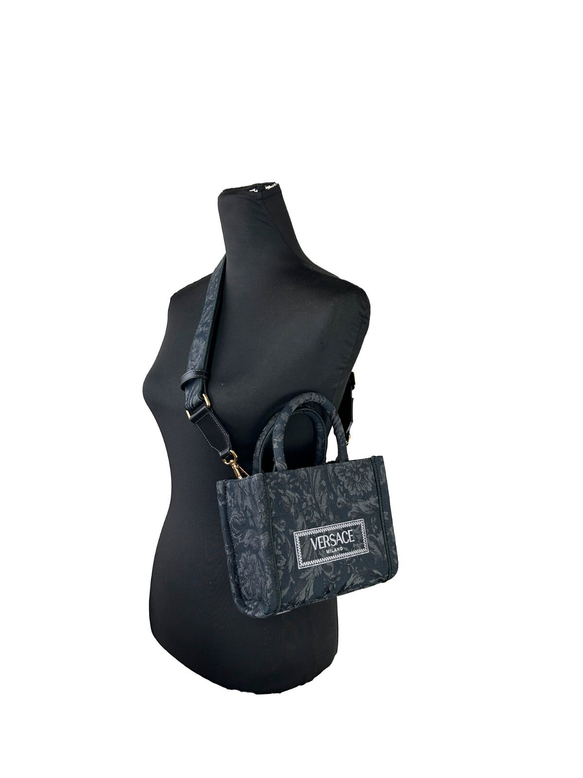 Versace Women'S 'Extra Small Athena' Shopping Bag Black - ventzia
