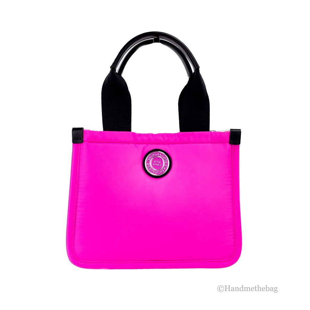 Marc Jacobs Small Neon Fuchsia Nylon Fabric Tote Convertible Bag Purse - ventzia