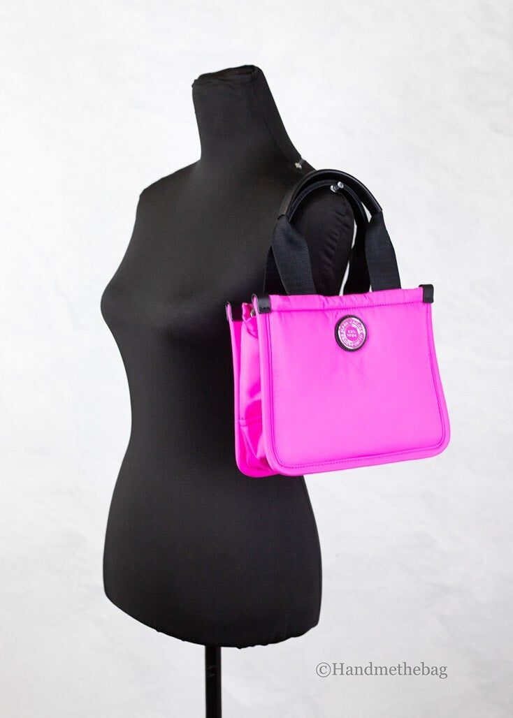 Marc Jacobs Small Neon Fuchsia Nylon Fabric Tote Convertible Bag Purse - ventzia