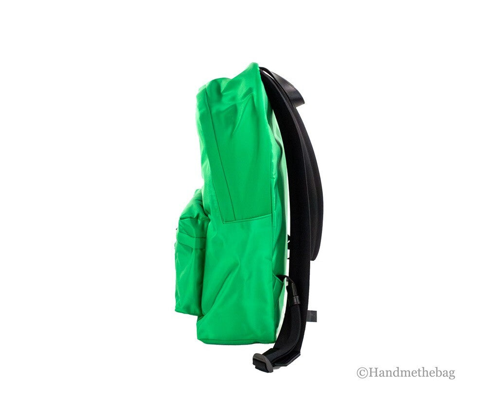Versace Large Bright Green Nylon Fabric Medusa Shoulder Backpack Bookbag - ventzia