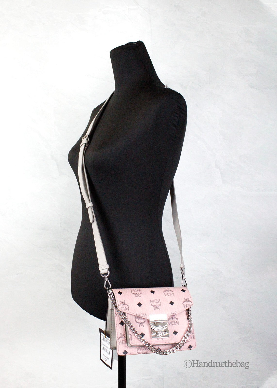 MCM Signature Patricia Leather Mini Flap Lock Crossbody Bag - ventzia