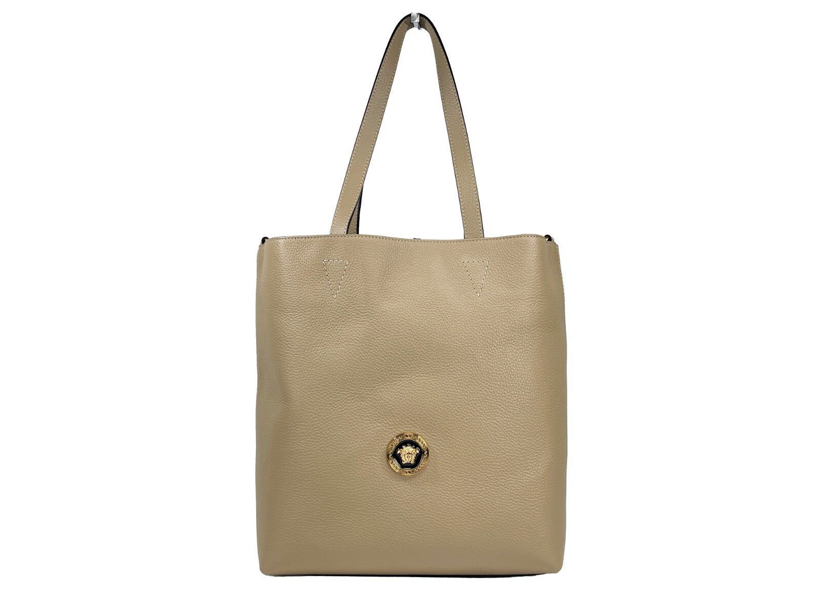 Versace Medusa Large Leather Tote Bag With Pouch - ventzia
