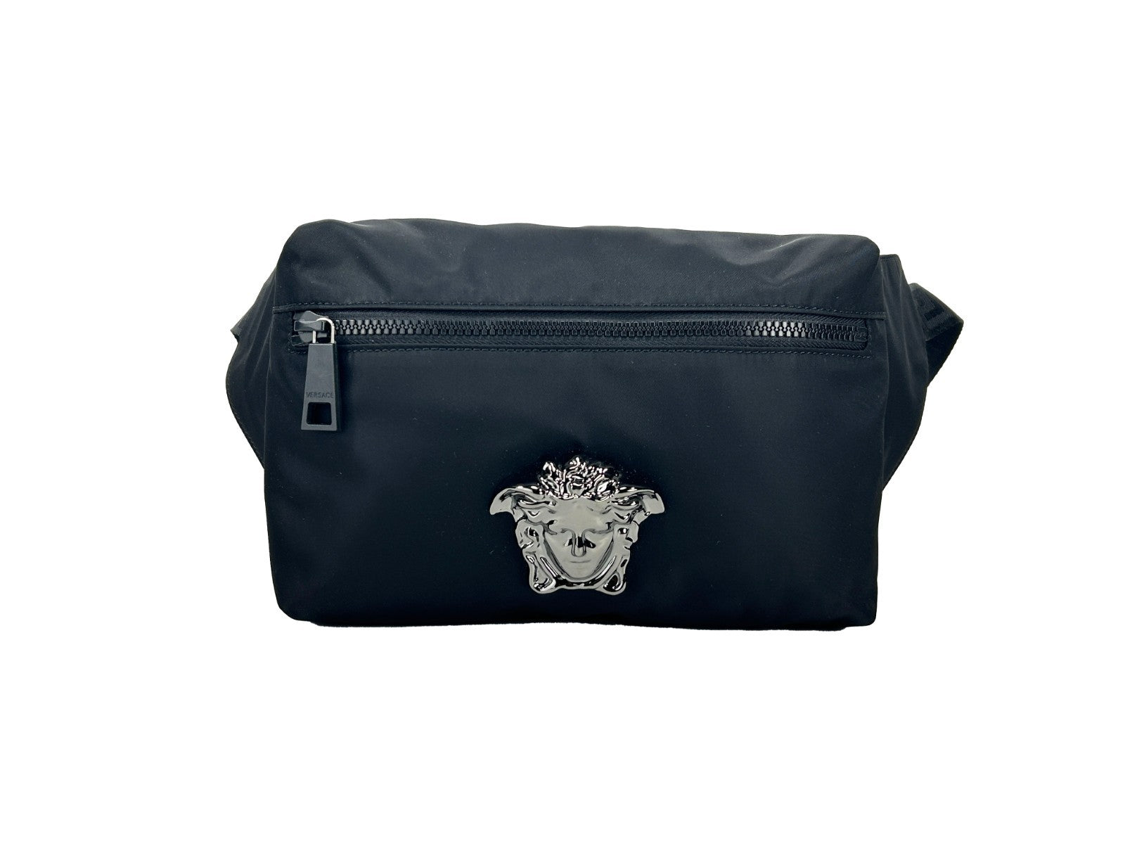 Versace Medusa Black Nylon Belt Bag Waist Fanny Pack Purse - ventzia