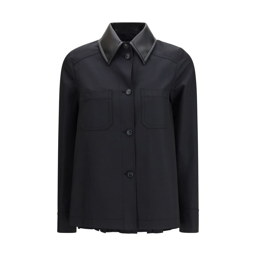Black Polyester Trench Coat - ventzia
