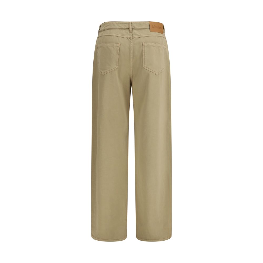 Beige Cotton Casual Pants - ventzia