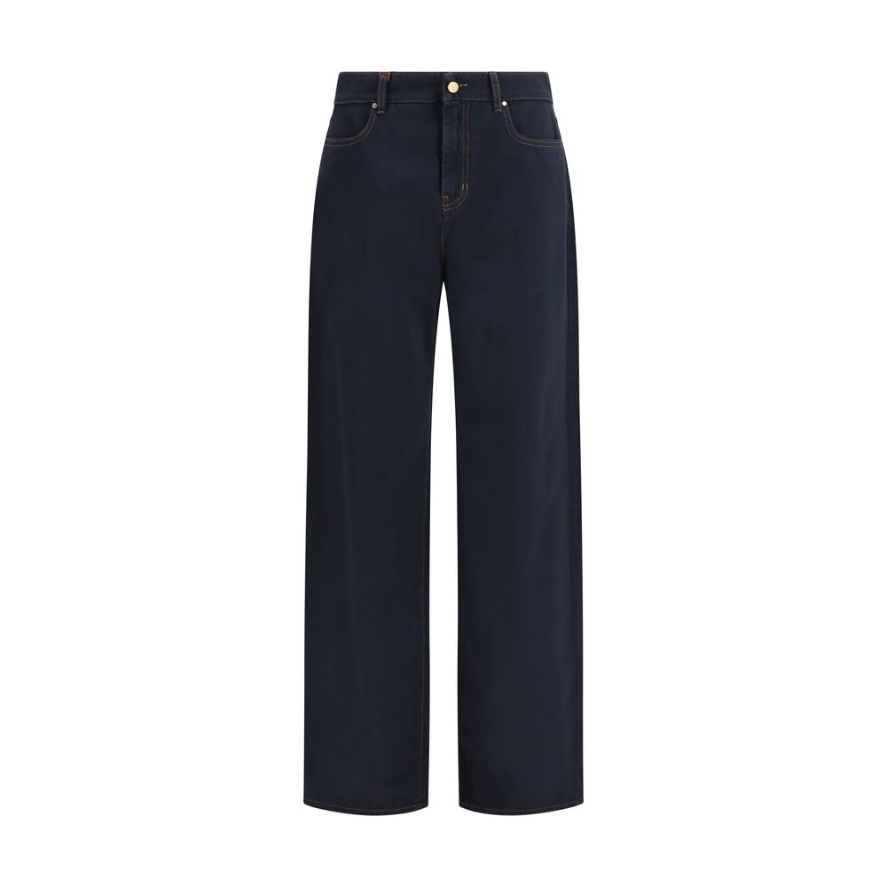 Blue Cotton Casual Pants - ventzia
