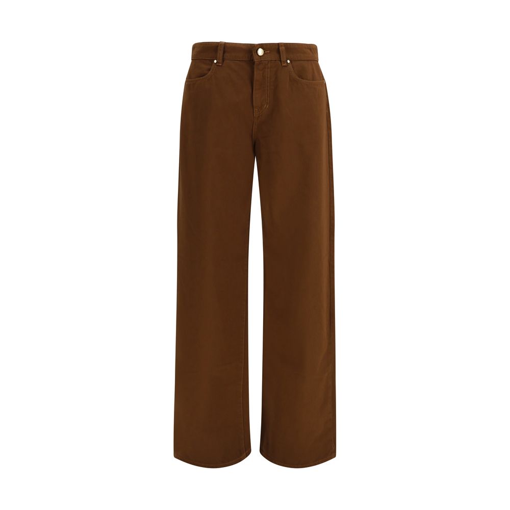 Brown Cotton Casual Pants - ventzia