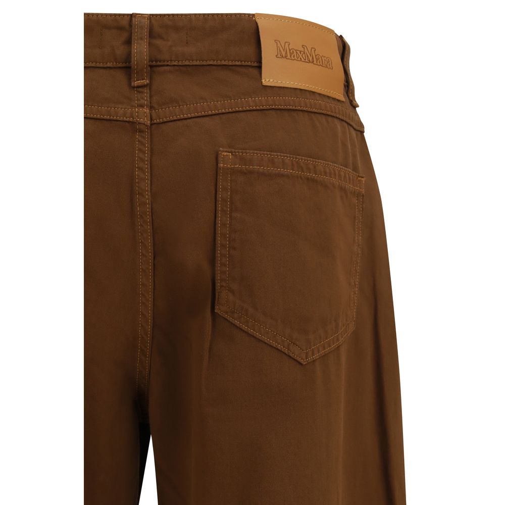 Brown Cotton Casual Pants - ventzia