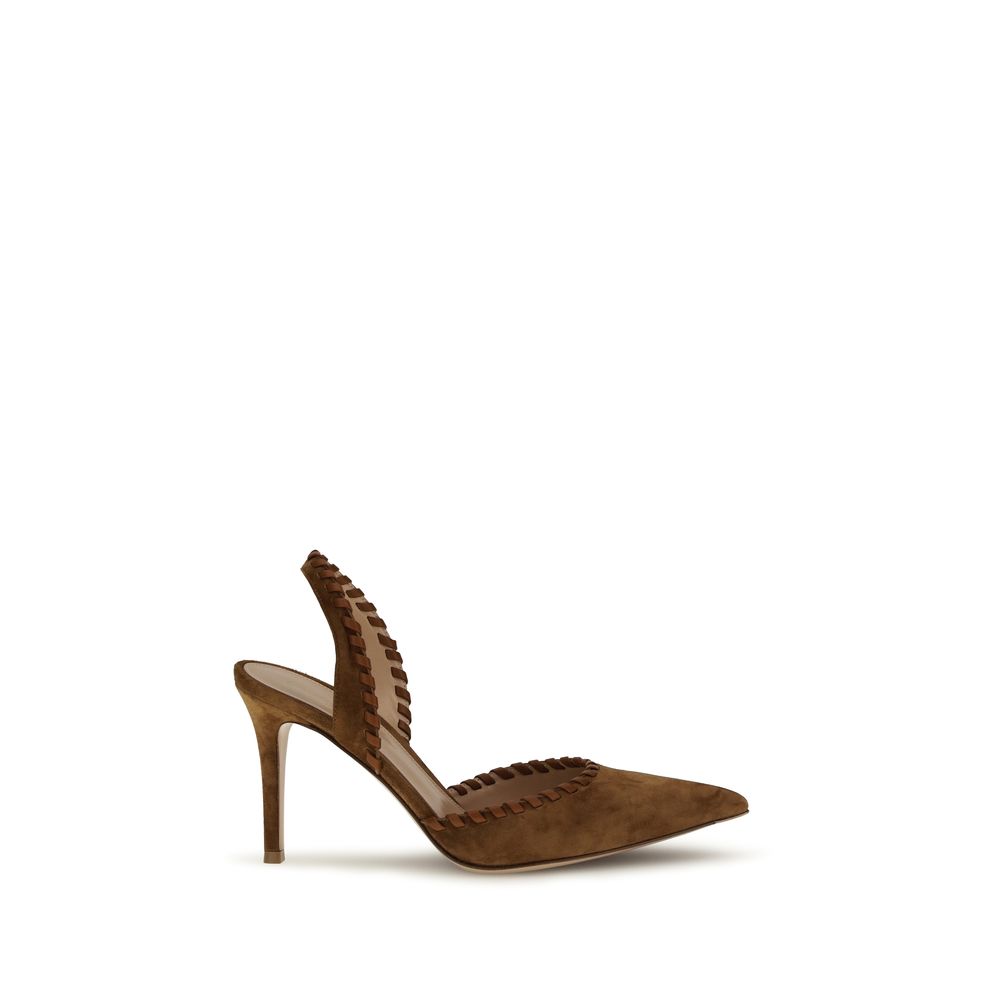 Brown Calf Leather Bos Taurus Pumps - ventzia