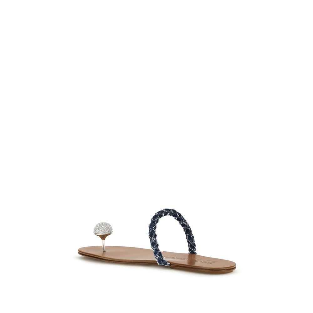 Brown Calf Leather Bos Taurus Sandals - ventzia