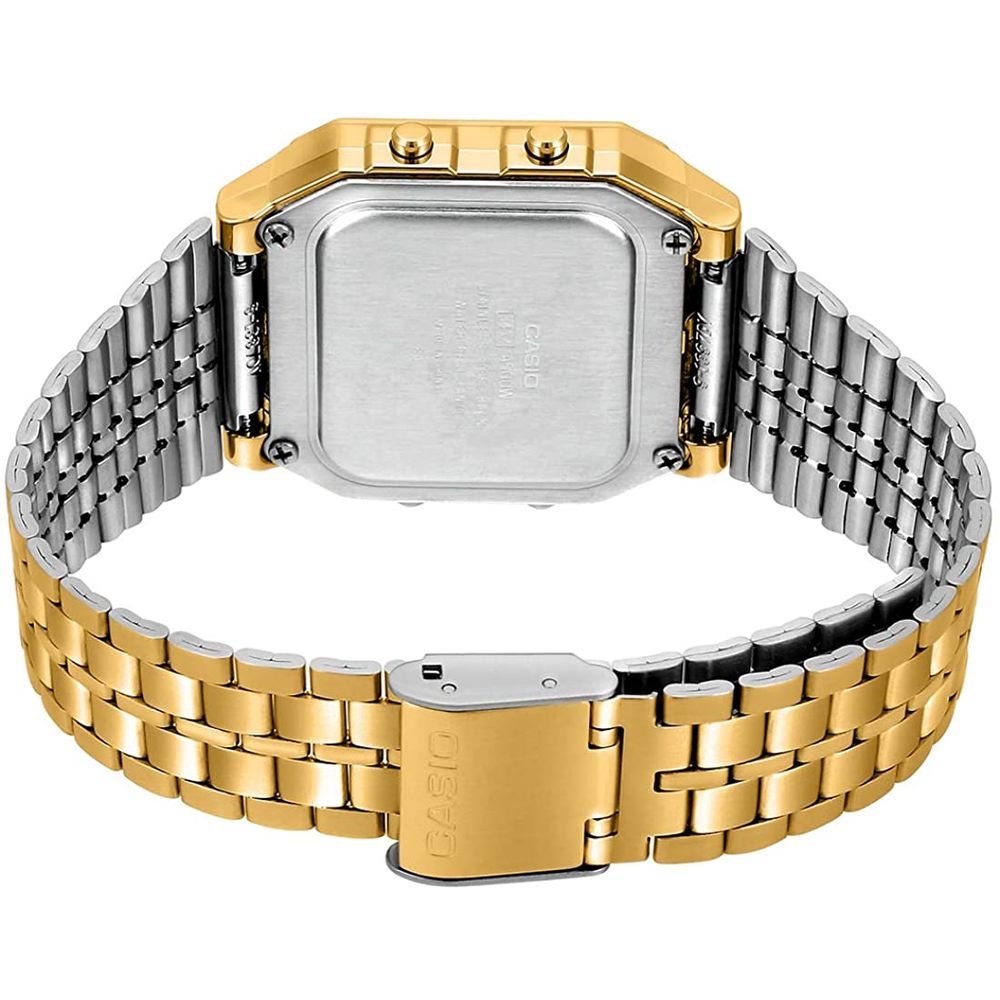 Gold Stainless Steel Digital Watch - ventzia