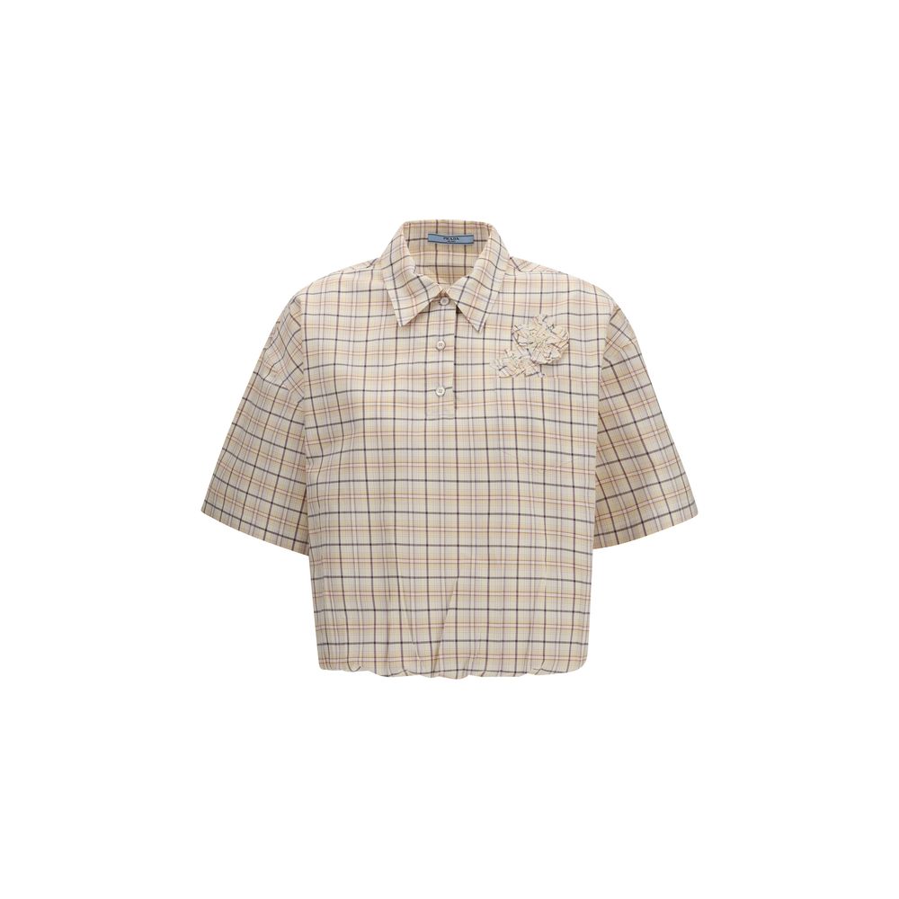 Beige Fabric Pattern Shirt - ventzia