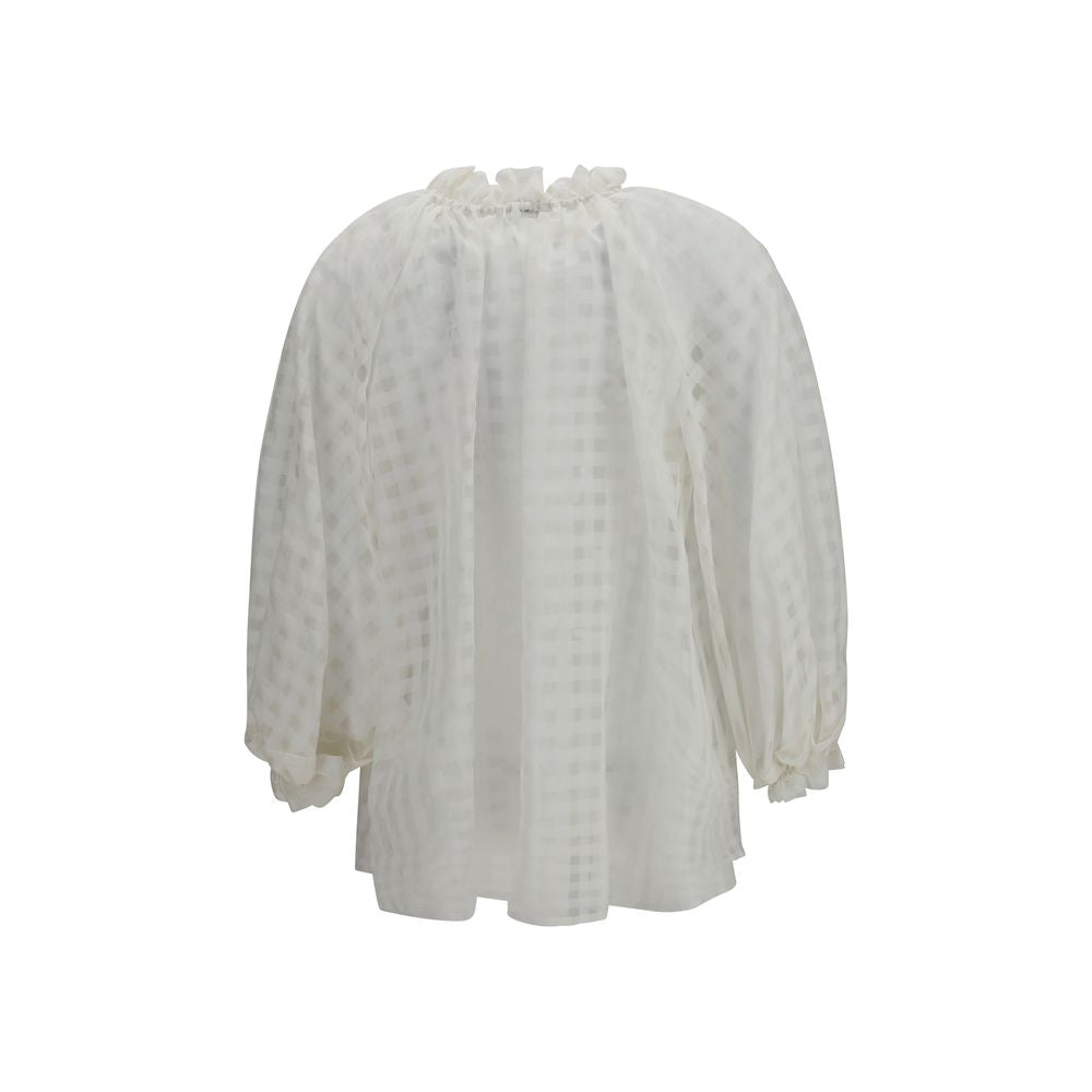 White Cotton Pattern Shirt - ventzia