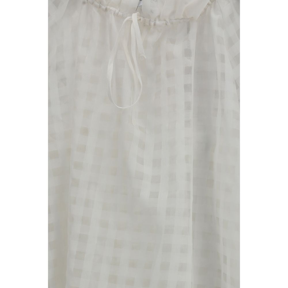 White Cotton Pattern Shirt - ventzia
