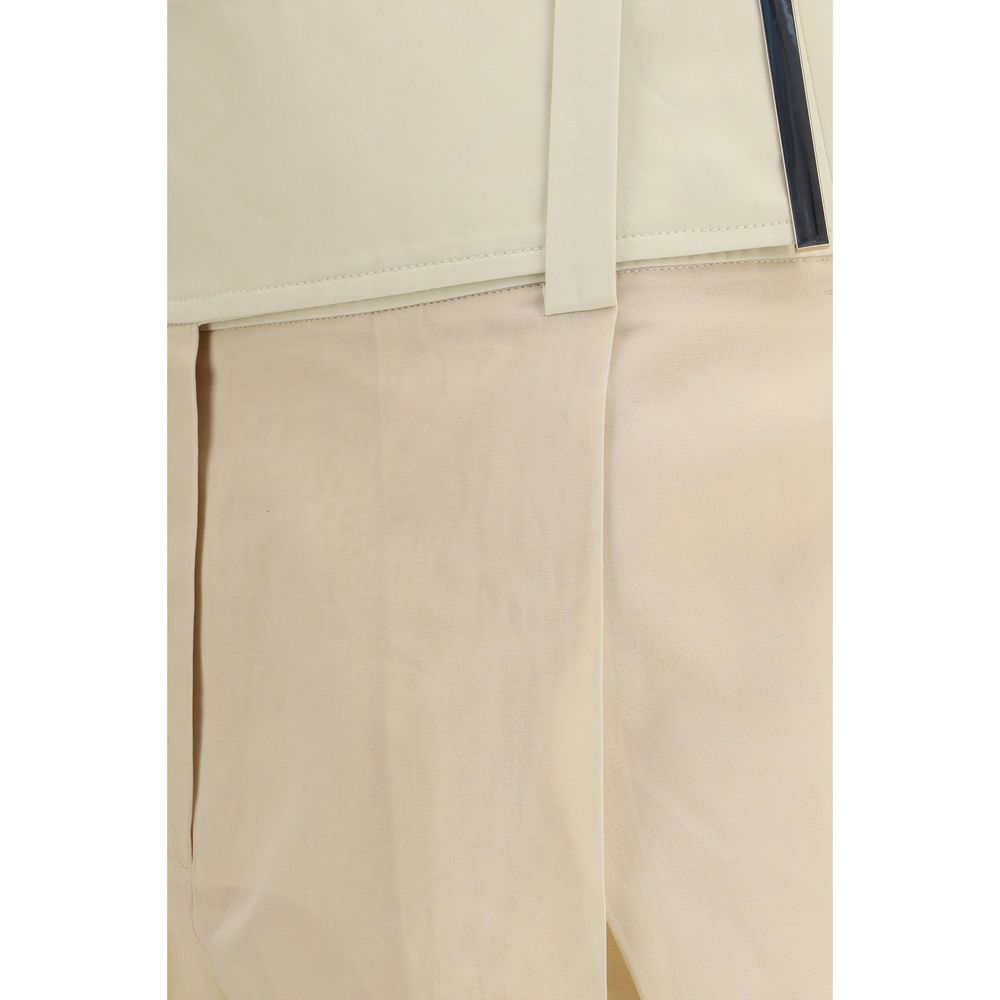 Beige Cotton Casual Pants - ventzia