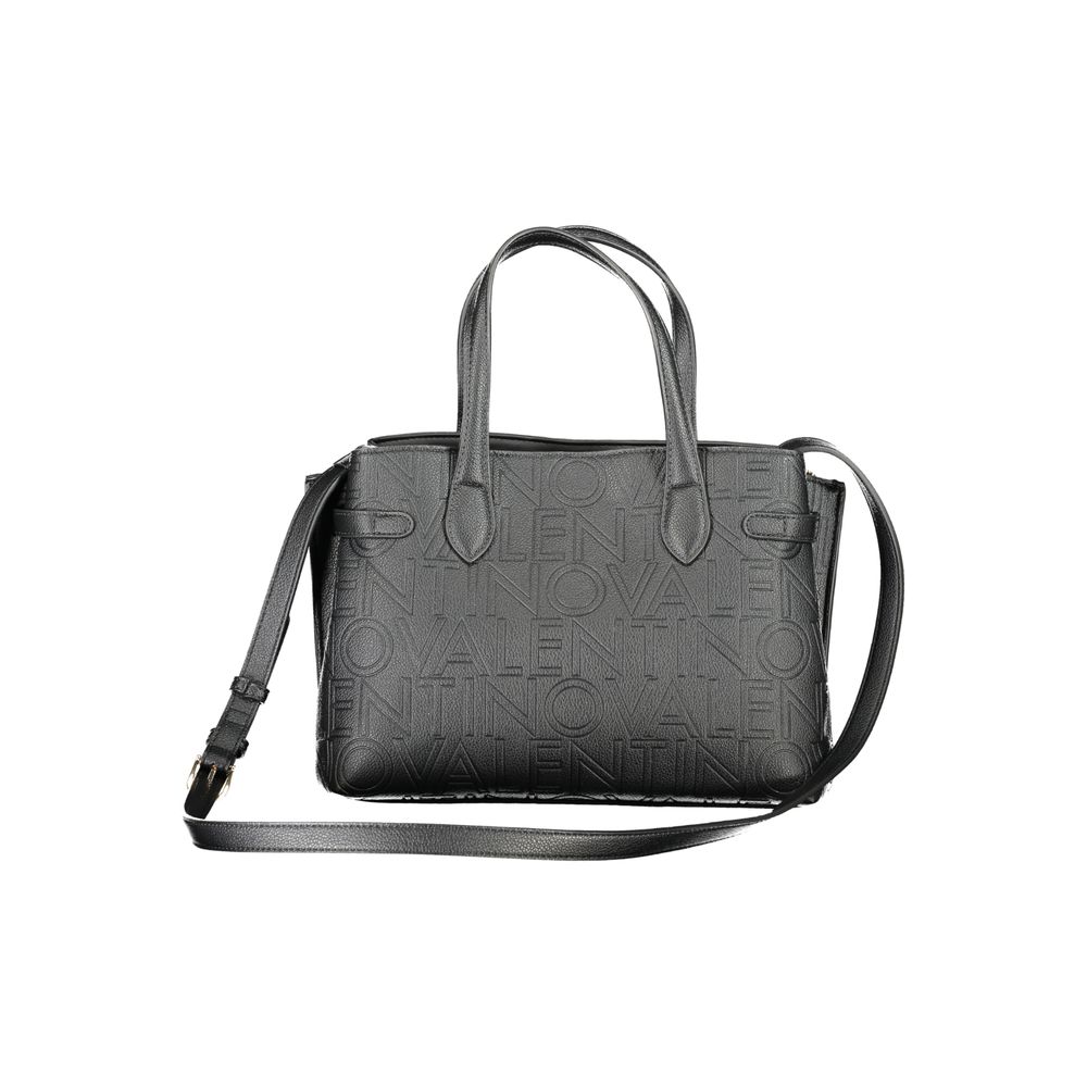 Black Polyurethane Women Handbag - ventzia