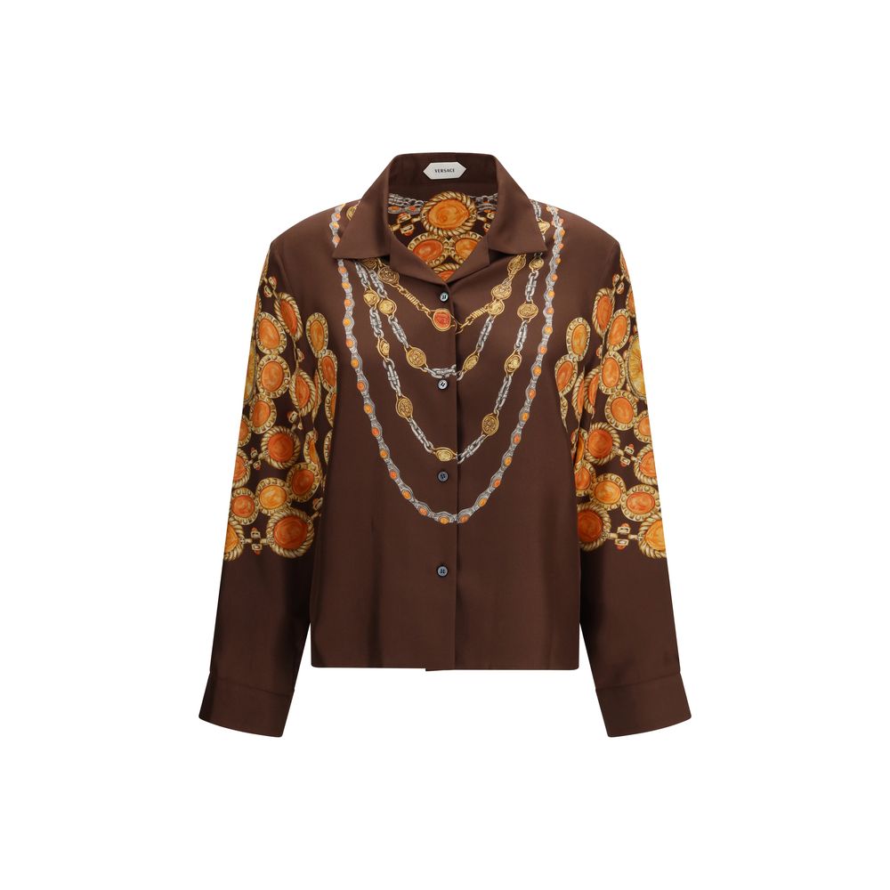 Brown Fabric Pattern Shirt - ventzia