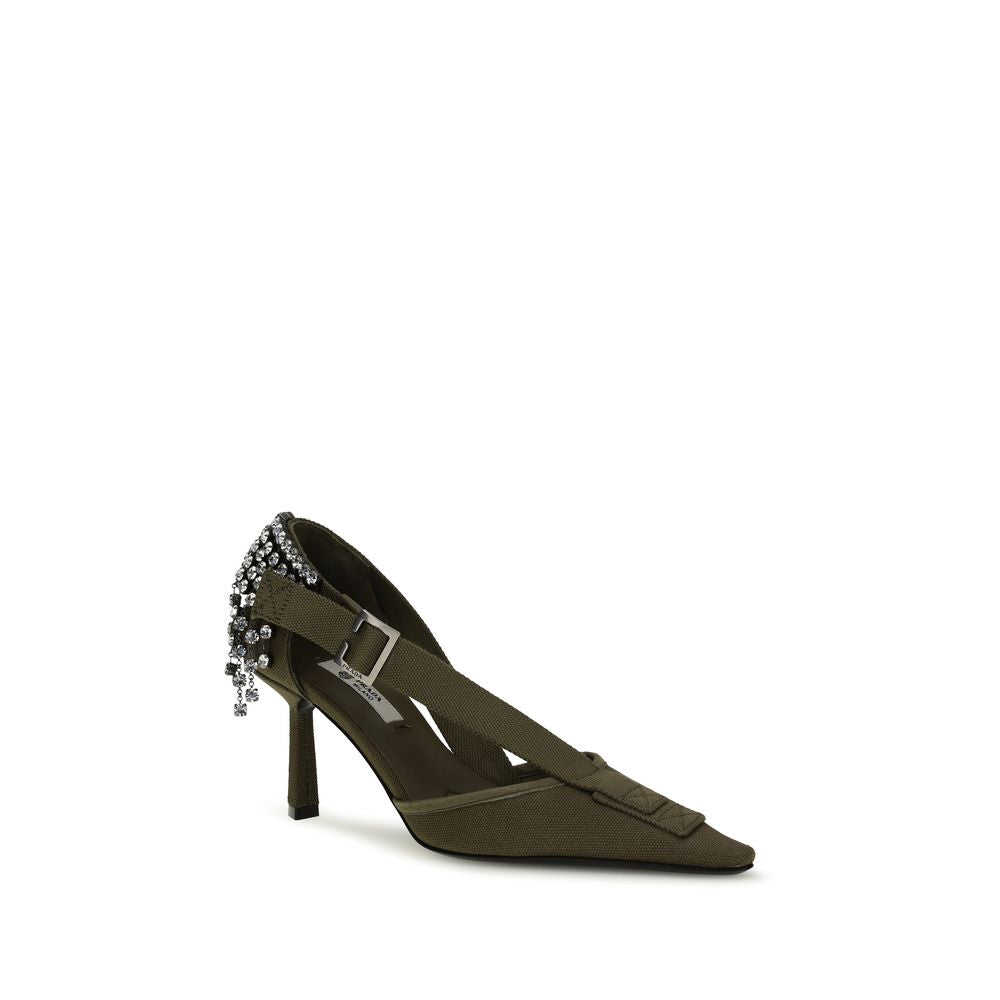 Bicolor Cotton High Heel Pumps - ventzia