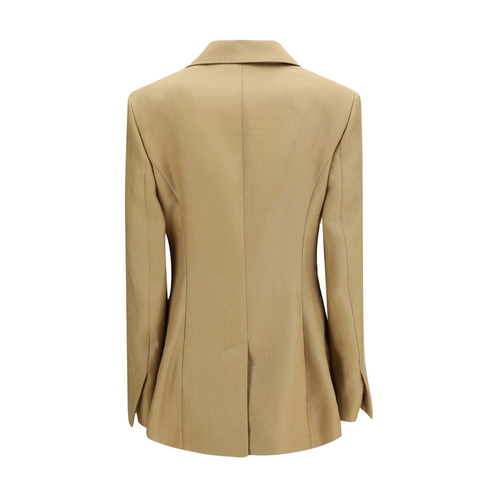 Beige Linen Jackets And Coat - ventzia