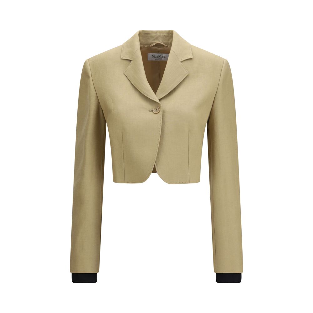Beige Linen Denim Jacket - ventzia