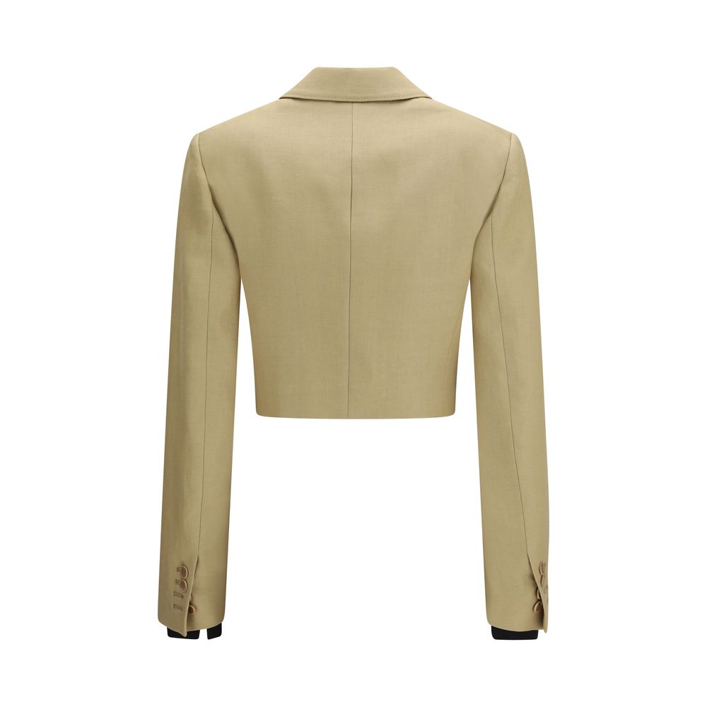 Beige Linen Denim Jacket - ventzia