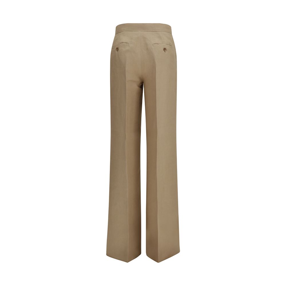 Beige Linen Casual Pants