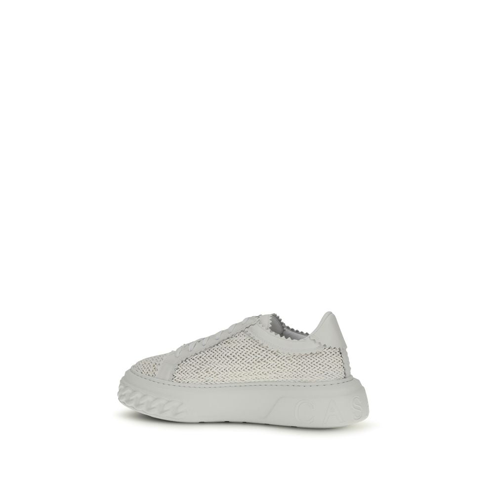 White Calf Leather Bos Taurus Chunky Sneakers - ventzia