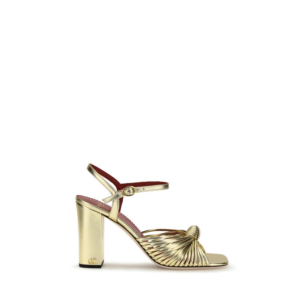 Gold Calf Leather Bos Taurus Platform Sandals - ventzia