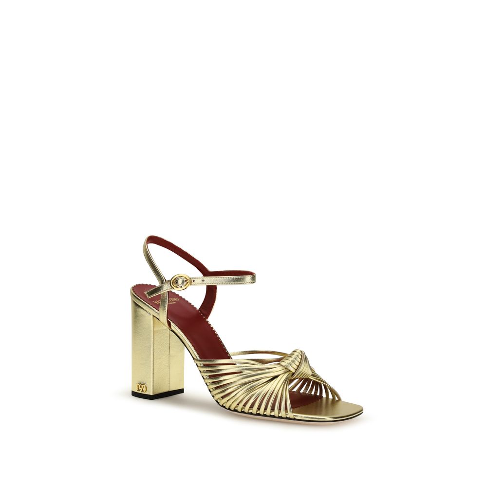 Gold Calf Leather Bos Taurus Platform Sandals - ventzia
