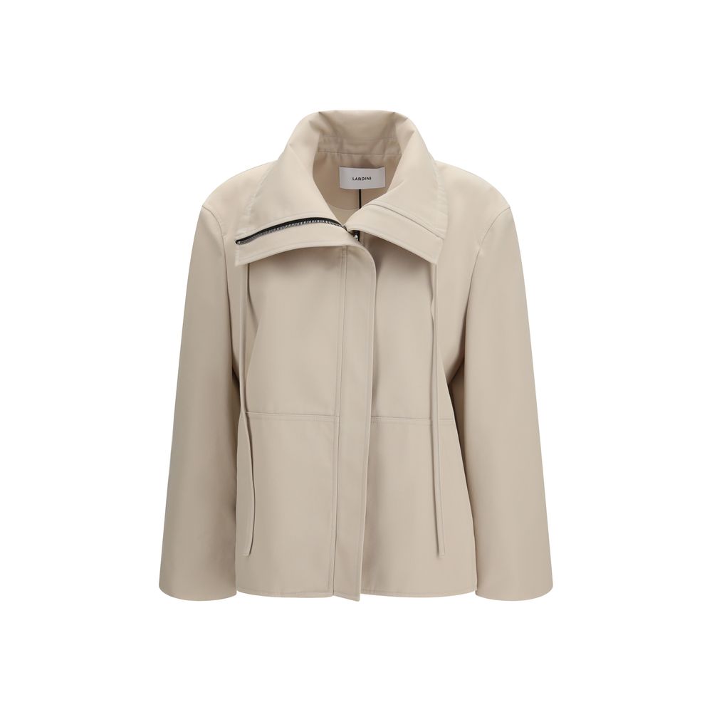 Beige Polyester Coat - ventzia