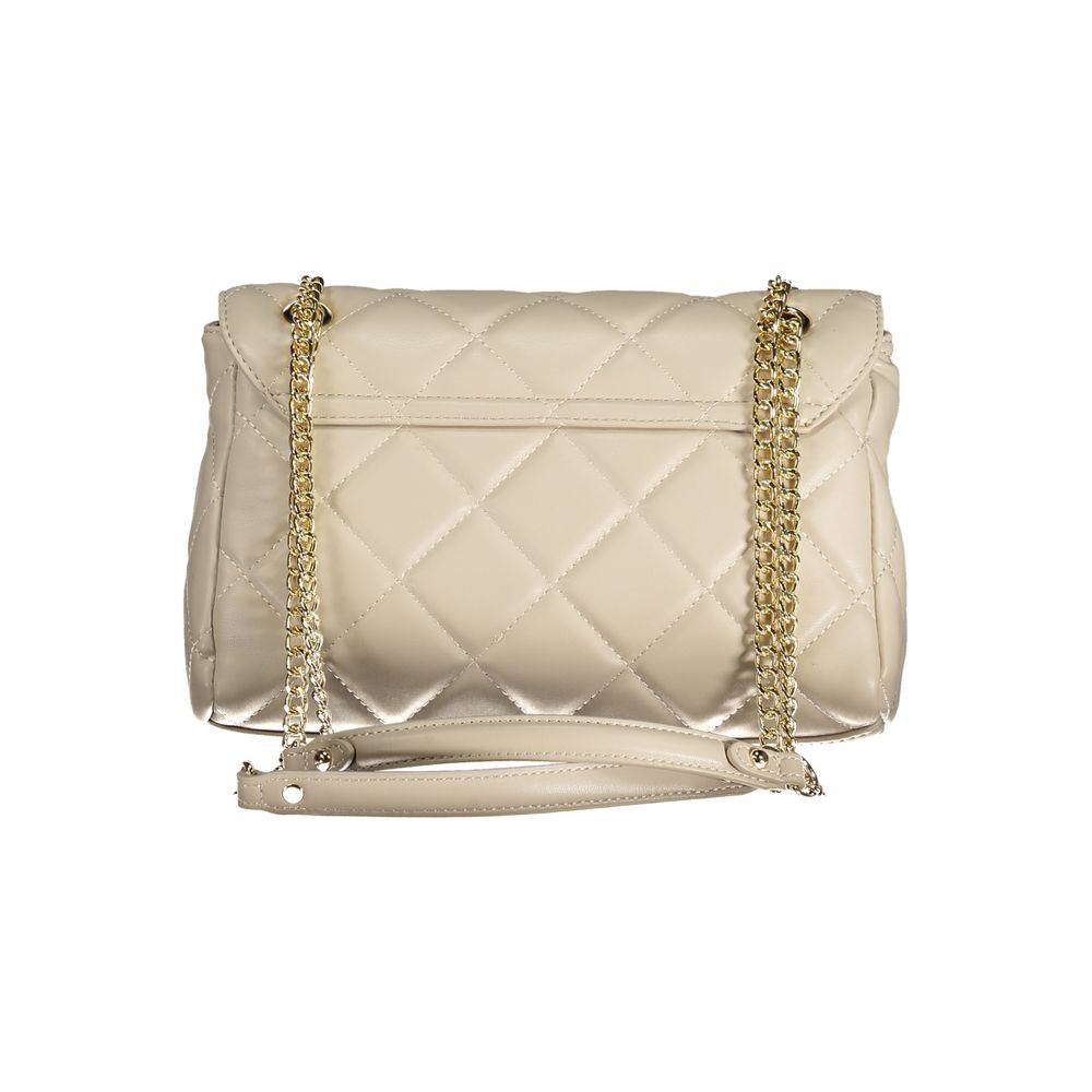 Beige Polyurethane Women Handbag - ventzia