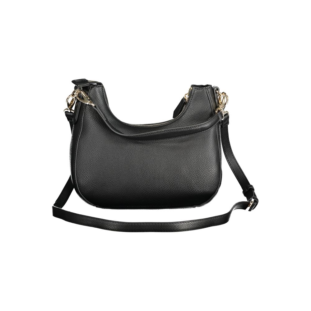 Black Polyurethane Women Handbag - ventzia