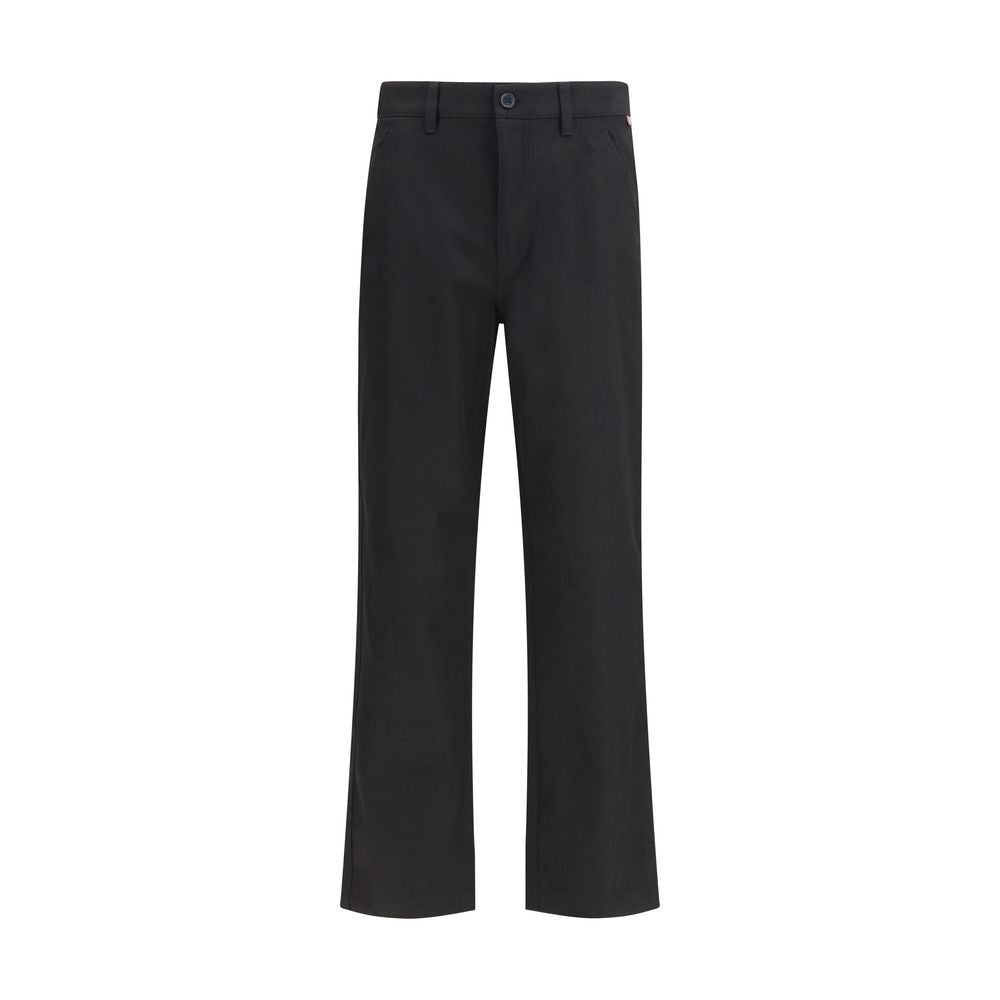 Black Cotton Chino Pants - ventzia