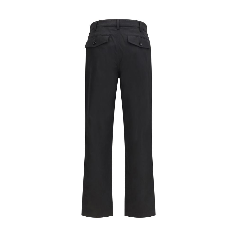 Black Cotton Chino Pants - ventzia
