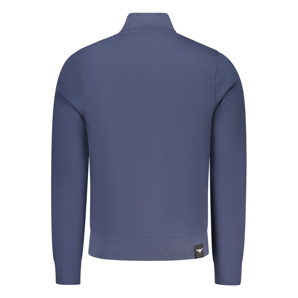 Blue Cotton Men's Sweatshirt - ventzia