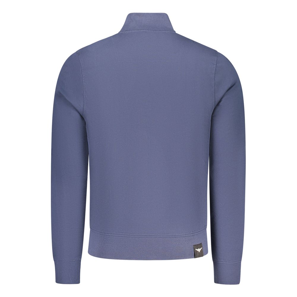 Blue Cotton Men Sweatshirt - ventzia
