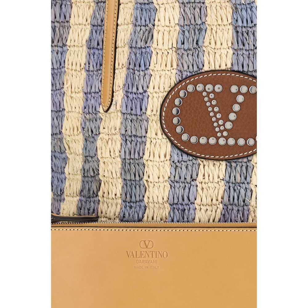 Blue Raffia Backet Bag - ventzia