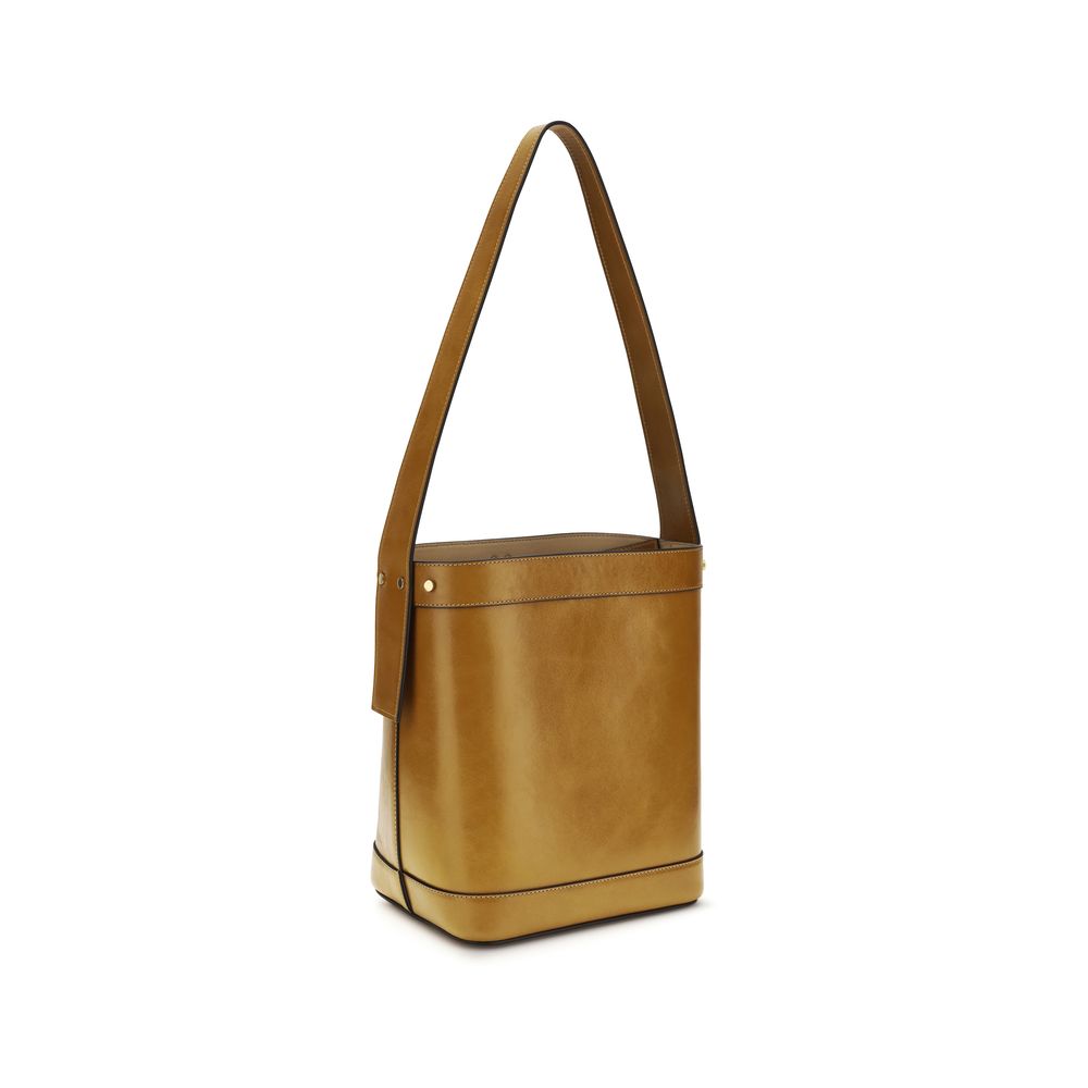 Brown Calf Leather Bos Taurus Backet Bag - ventzia