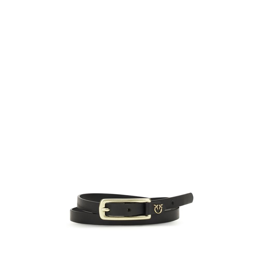 Black Calf Leather Bos Taurus Thin Belt - ventzia