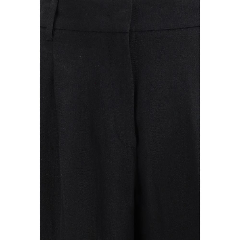 Black Linen Casual Pants - ventzia