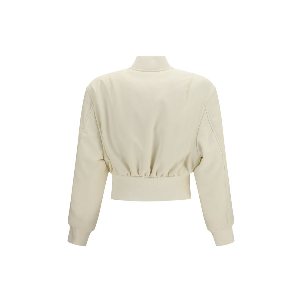 Beige Polyester Bomber - ventzia