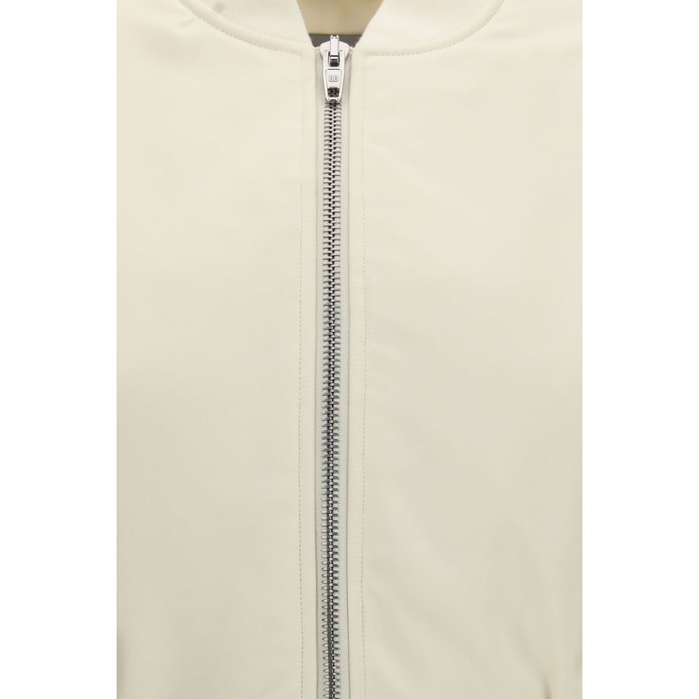 Beige Polyester Bomber - ventzia