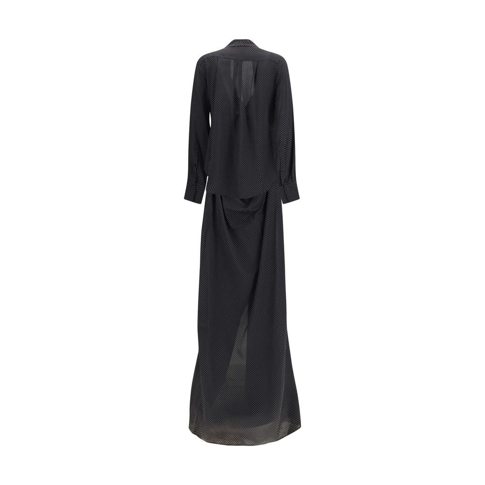 Black Silk Long Dress - ventzia
