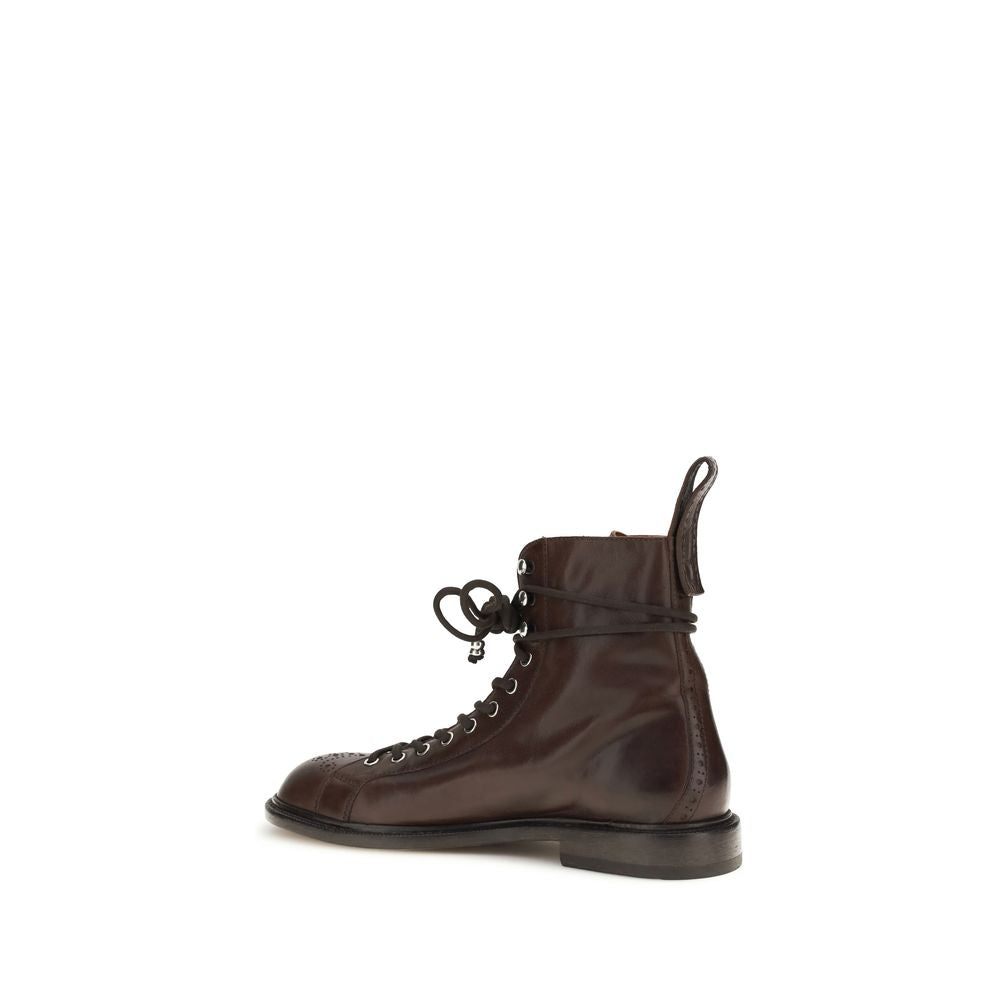 Black Calf Leather Bos Taurus Lace-Up Boots - ventzia