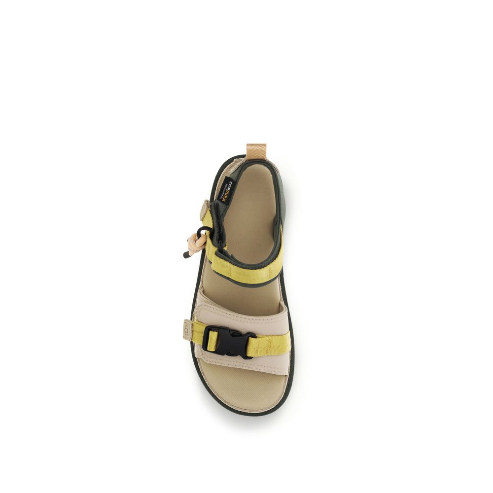Beige Other Fibres Flat Sandals - ventzia