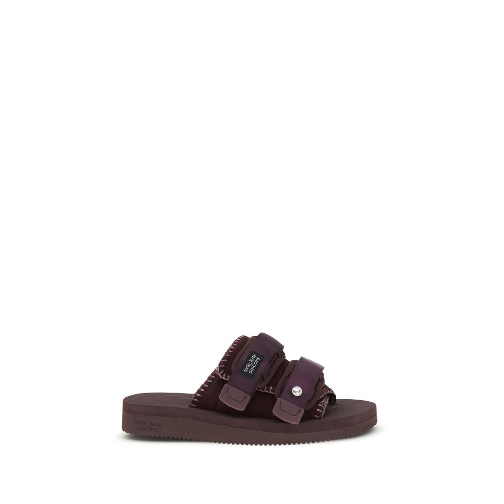 Black Polyester Flat Sandals - ventzia