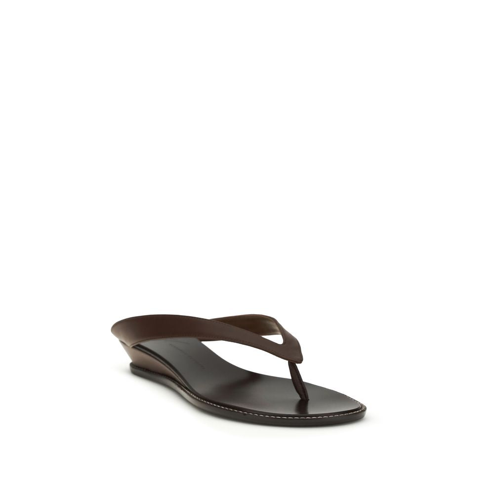 Brown Calf Leather Bos Taurus Platform Sandals - ventzia